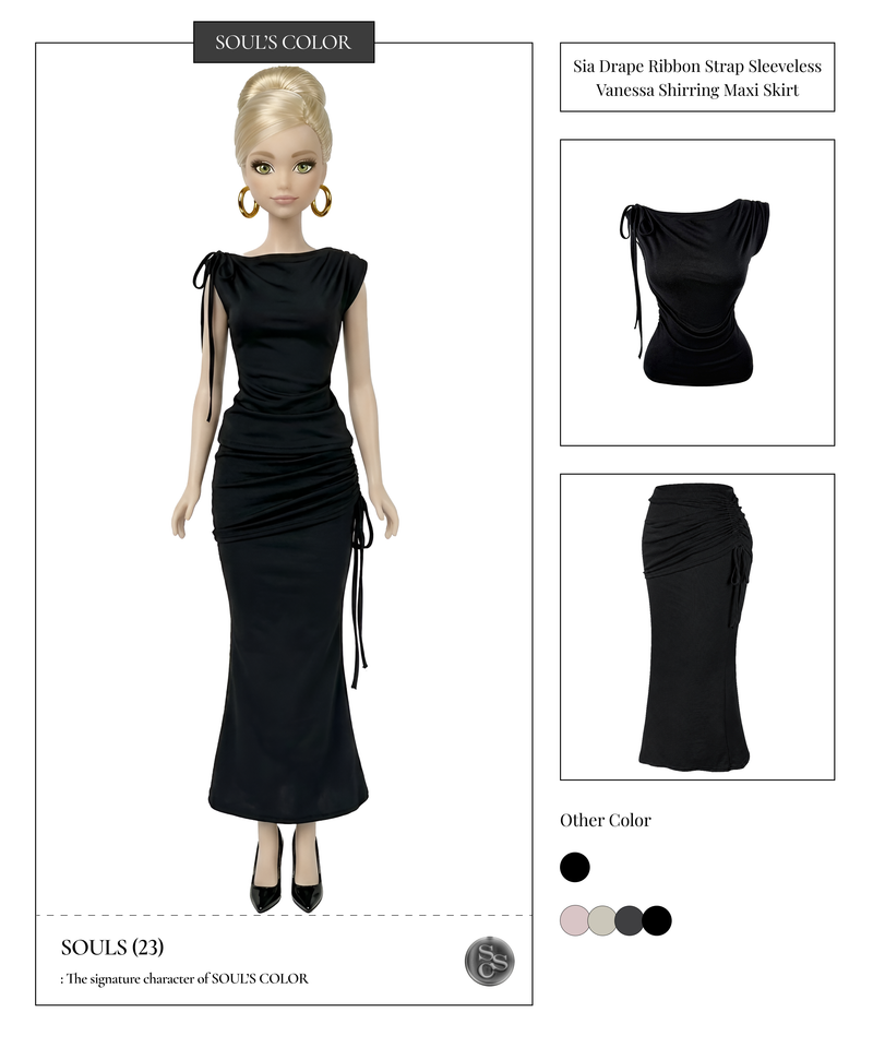 Sia Drape Ribbon Strap Sleeveless