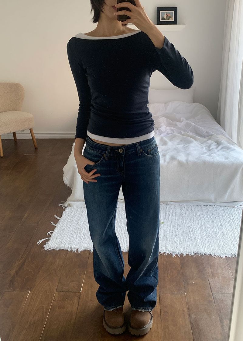 LOW BRUSH STRAIGHT DENIM