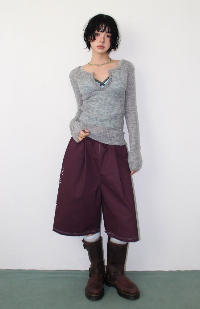 STUD LINE BERMUDA PANTS