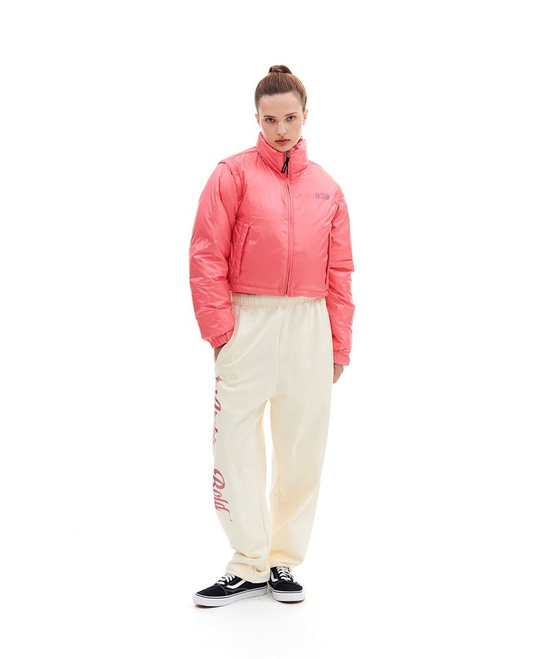 939 DETACHABLE CROP DOWN JACKET (PINK)