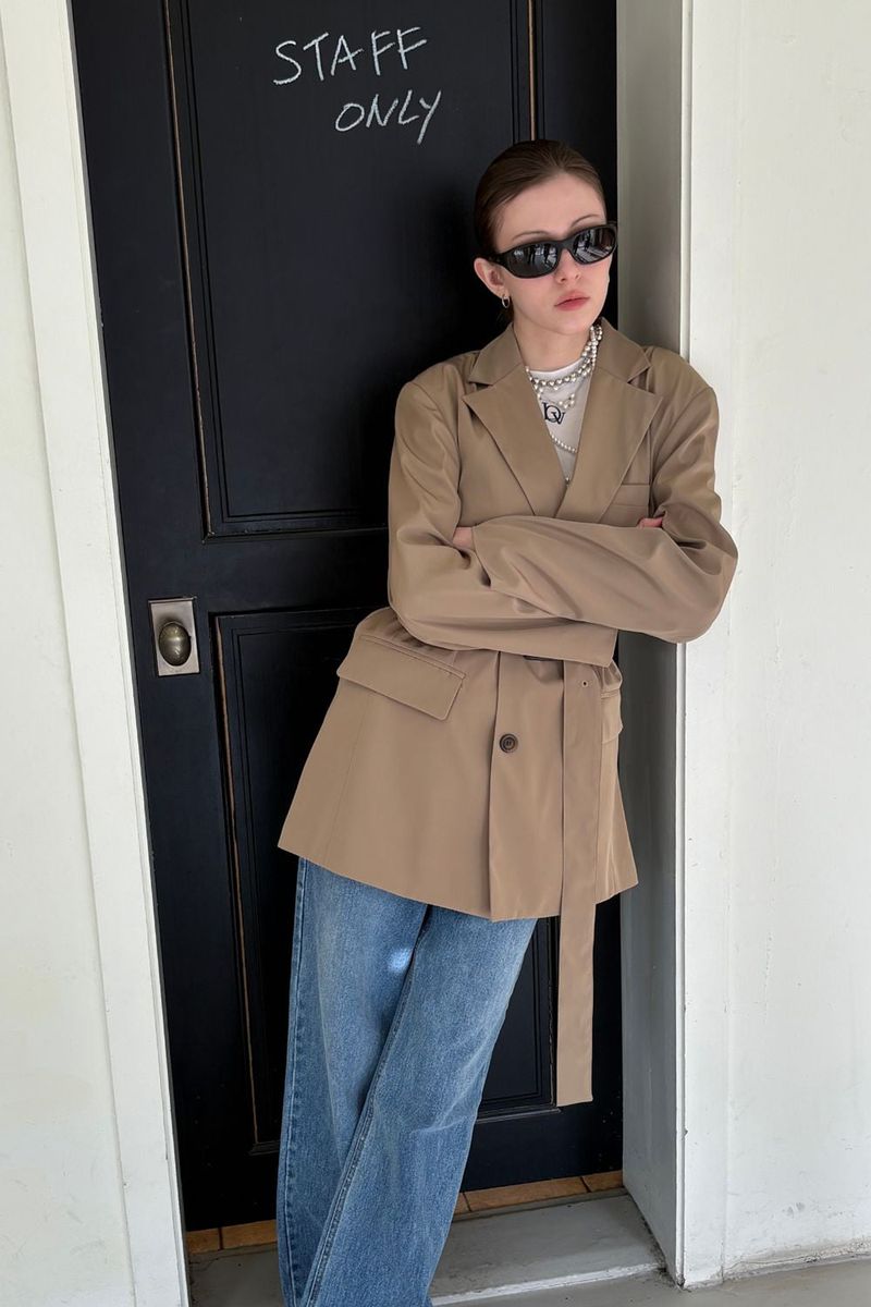TRENCH BELT JACKET_BEIGE