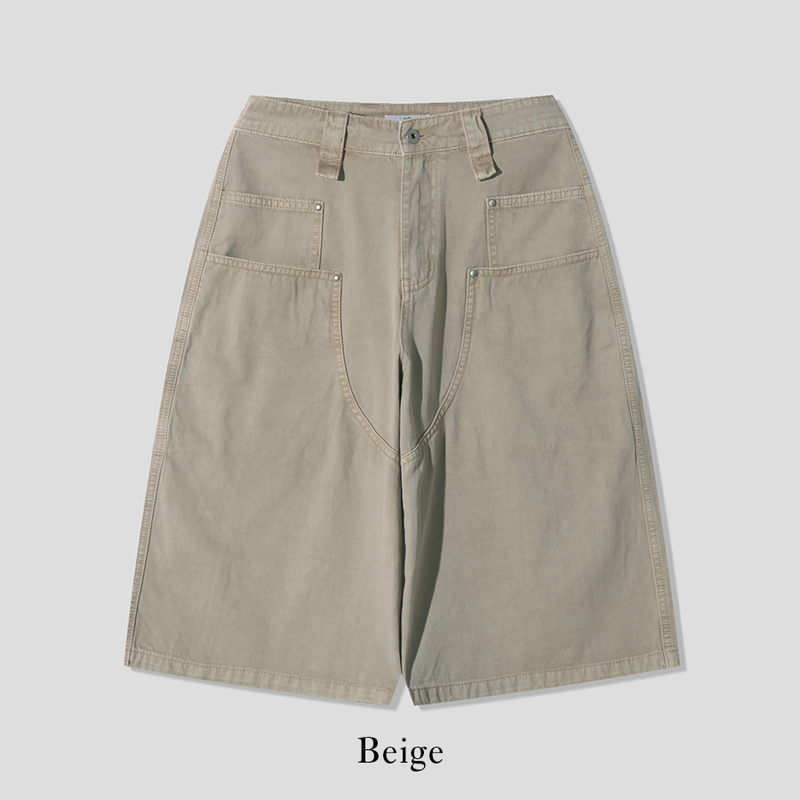 Dying double carpenter bermuda pants