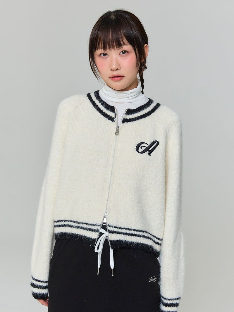 TWO-WAY A EMBROIDERED CARDIGAN - IVORY