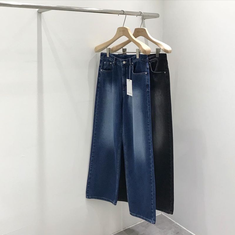 kato washing black denim pants
