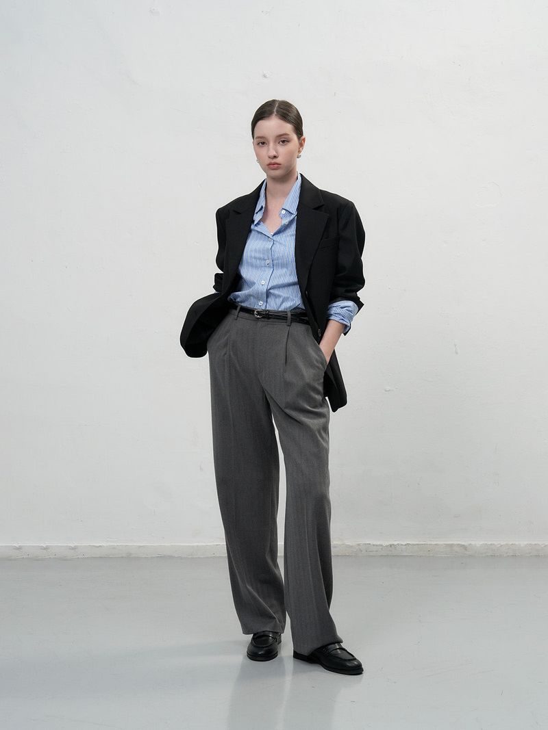 【即日発送】stripe rivet shirt
