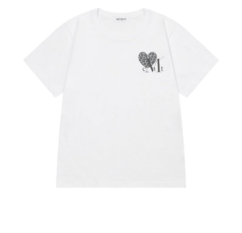 MUCENT(ムセント)の「SIERRA LEOPARD HEART SMALL LOGO HALF T (2COLOR)(Tops)」