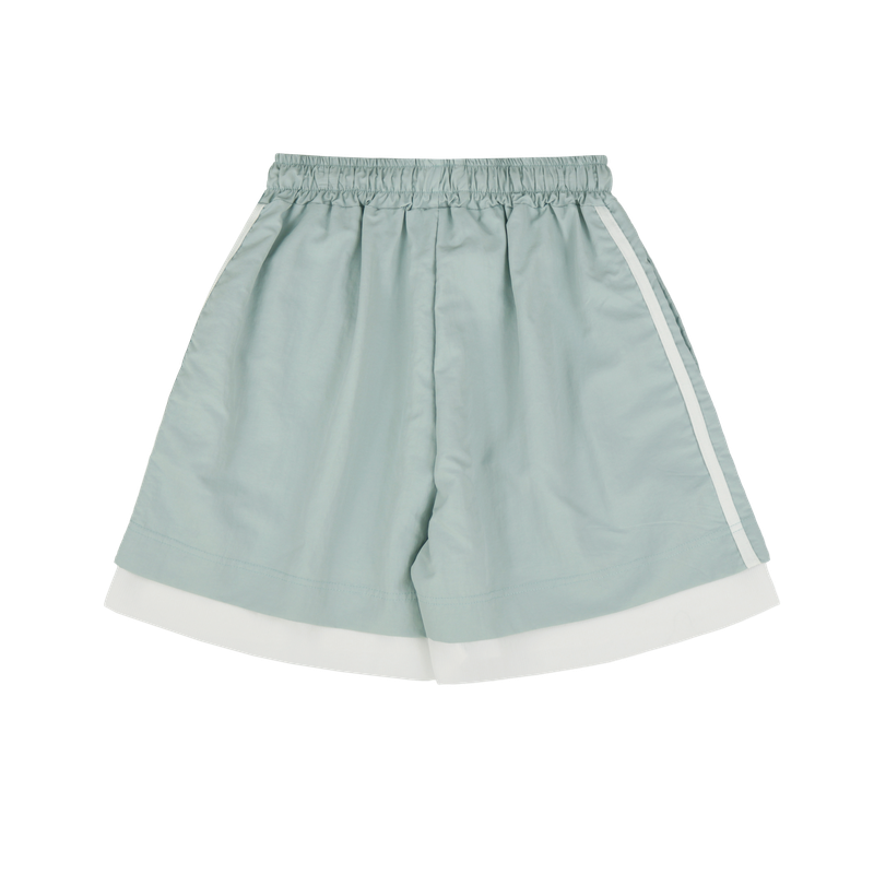 LAYERED RUSTLE HALF PANTS (3 COLORS)