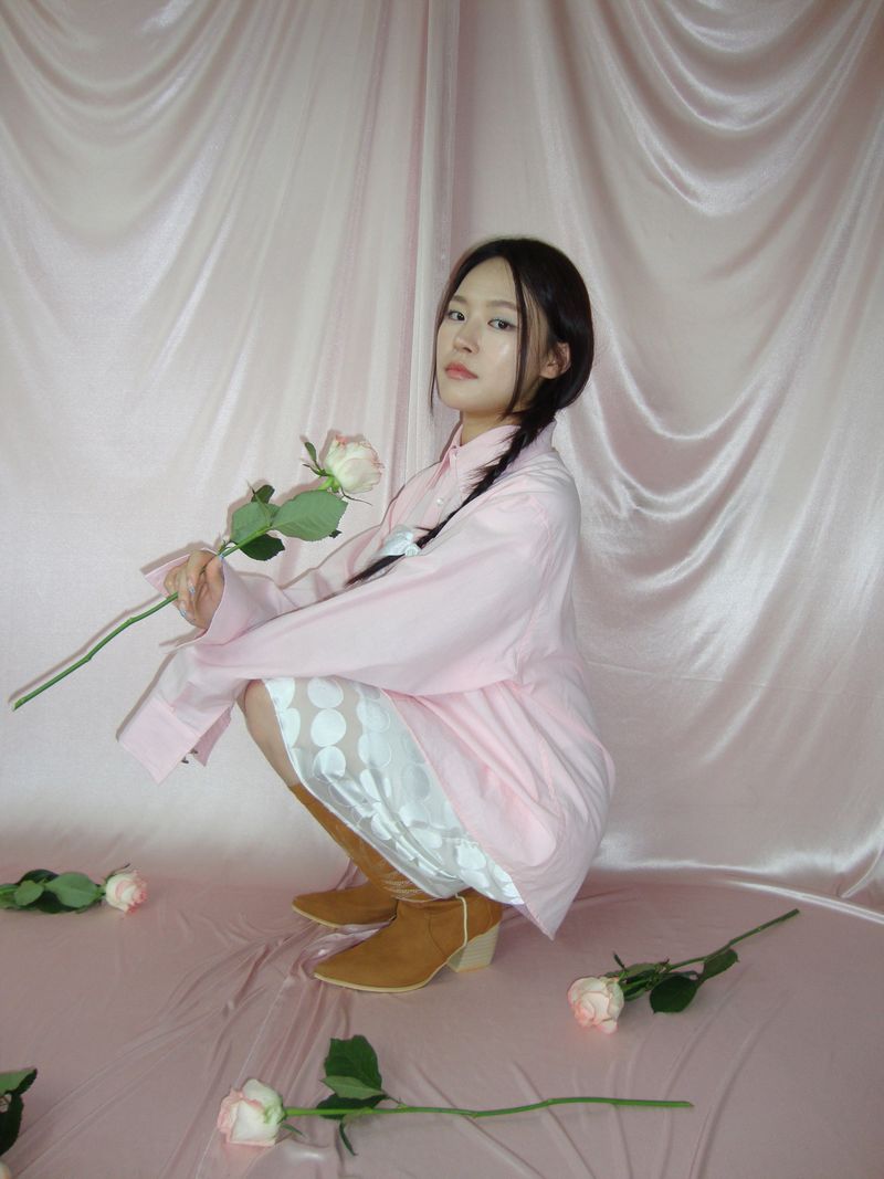 ribbon button shirt-2type(white,pink)