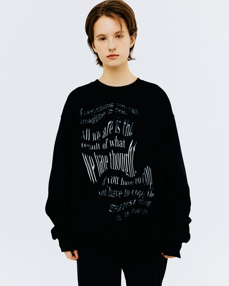 SWING TYPO SWEATSHIRT-CHARCOAL