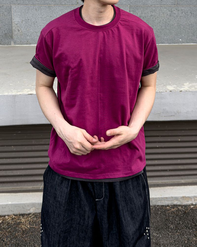 Nick Line Layered Short Sleeve T-Shirt