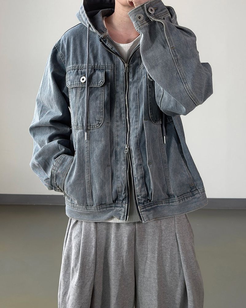 Carven Hooded Trucker Denim Jacket