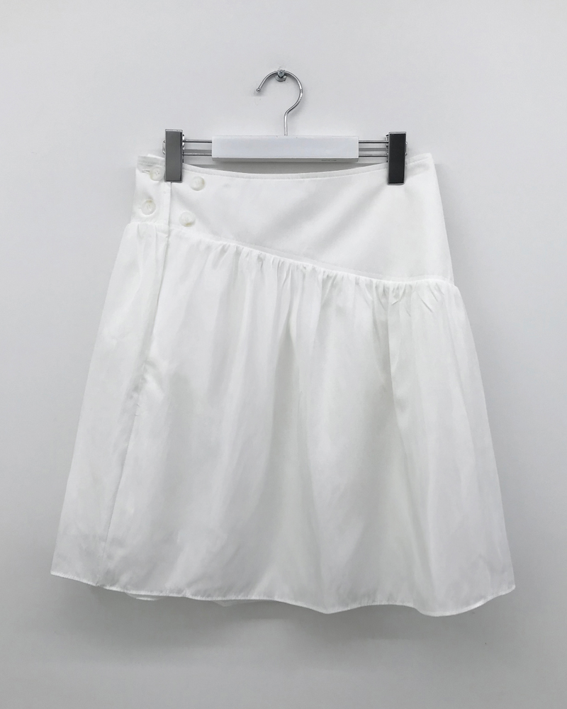 Marine button midi skirt (3color)