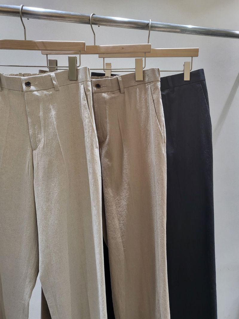 Summer linen ice back banding slacks (3 colors)