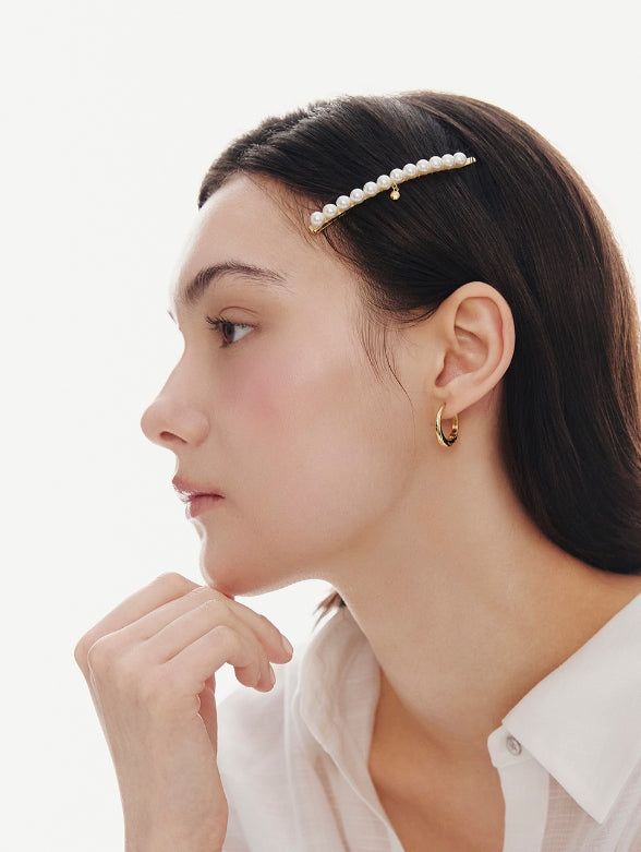 hyeres lor（イエール・ロール）の「26SS★ Essence (Y) Pearl Plate Slim Hair Pin（Hair Accessories）」