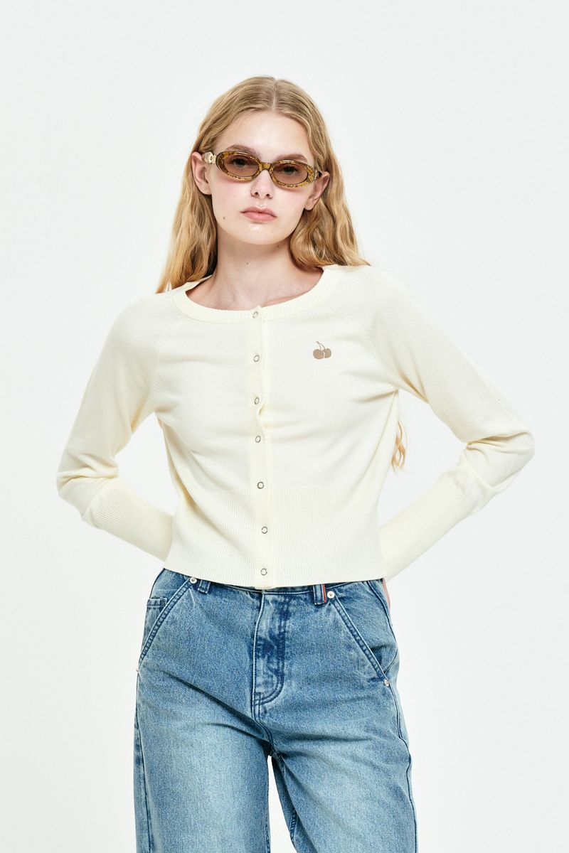 KIRSH（キルシー）の「MONO CHERRY CROP CARDIGAN [IVORY]（）」
