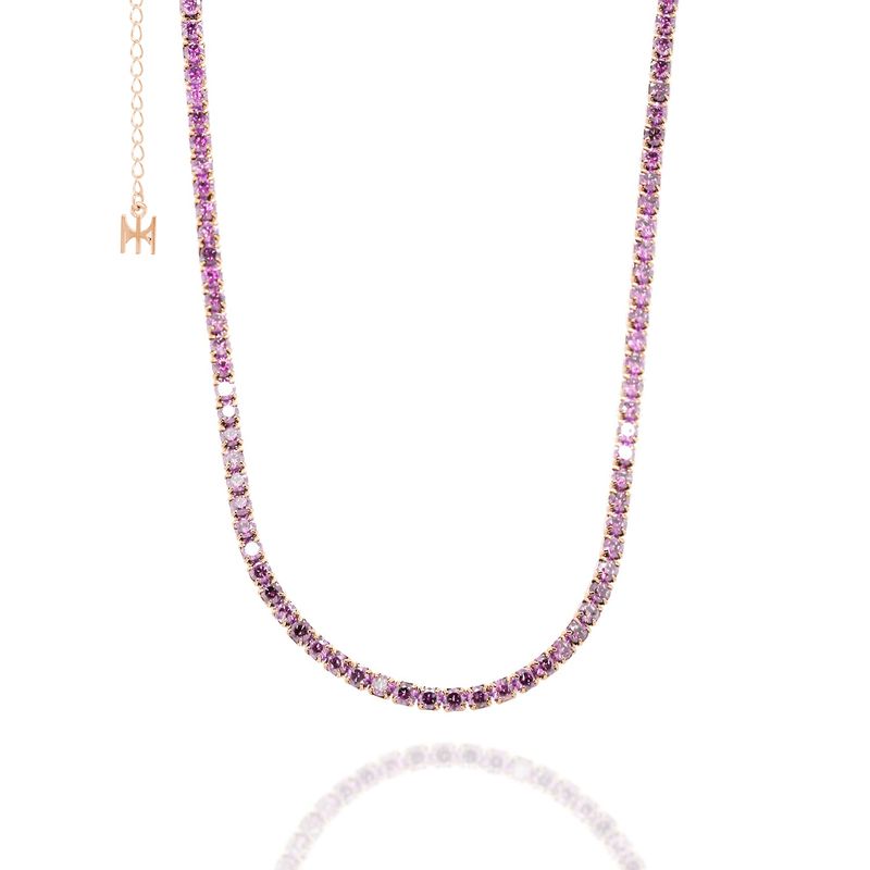MACIER（マシール）の「[S925] Pink Mini Tennis Necklace (rosegold)（Accessories）」
