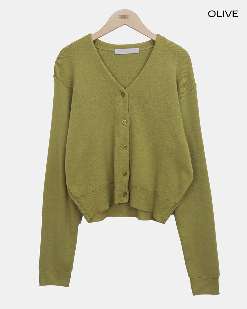 Hunin Basic V-Neck Knit Cardigan