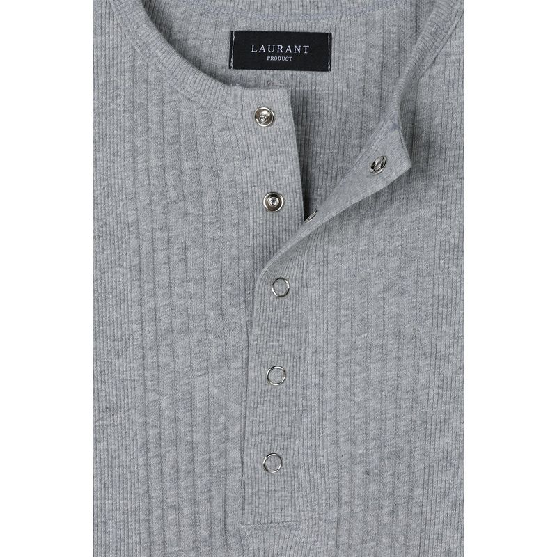 High ribbed henry neck half sleeves(Black)