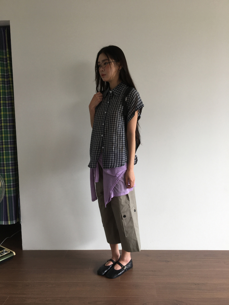 Dolman check shirt (4color)