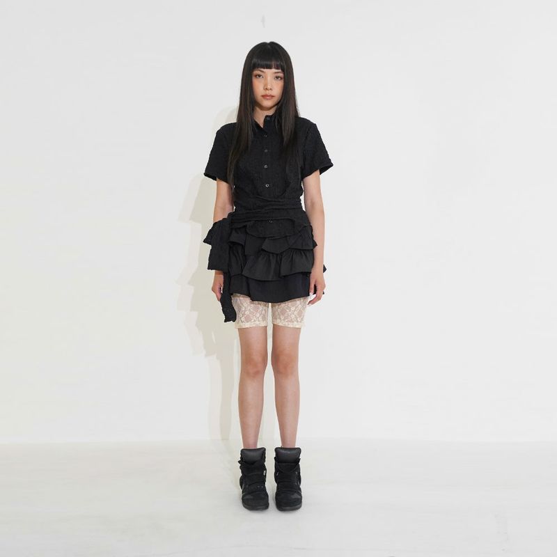 Wsc archive（ダブリューエスシーアーカイブ）の「Dual Layer 2-way wrap skirt 001（Skirts）」
