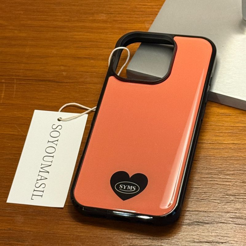 Peach Mood Heart epoxy bumper case