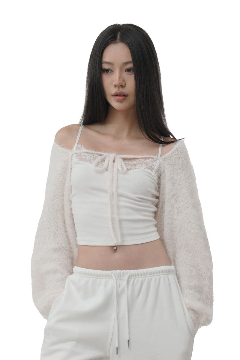 Cream donuts sleeveless, White