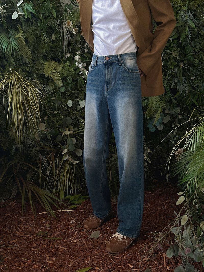 ASCLO Kitty Brush Wide Denim Pants (8103)