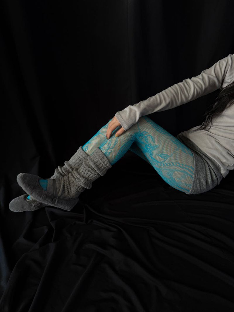 martini blue netting stocking 