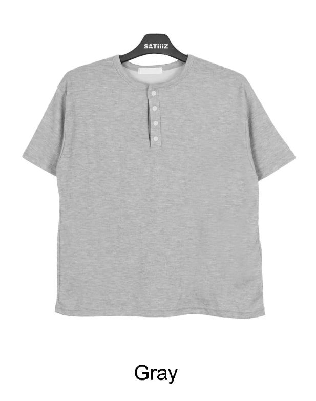 Para Soft Henley Neck Short Sleeve Tee