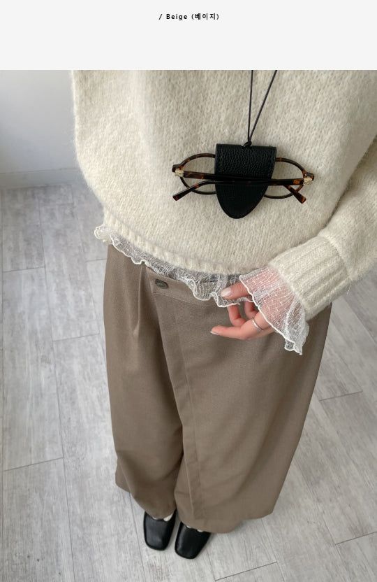 Frilled See-Through Layered Knit