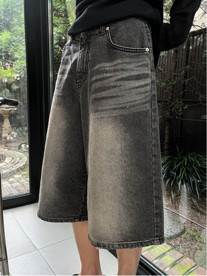 Brown Tint Bermuda Denim Shorts