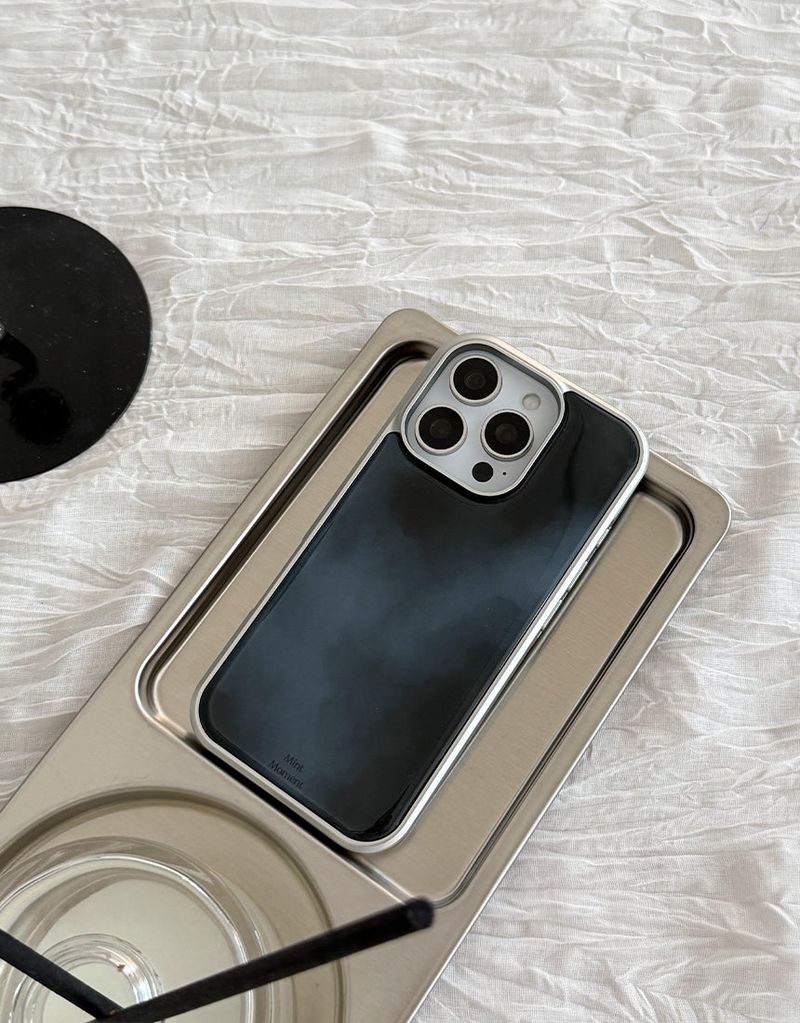 Mint Moment（ミントモーメント）の「[MADE]ミスティ ティールシルバーエポキシ iPhoneケース（スマホグッズ/小物）」
