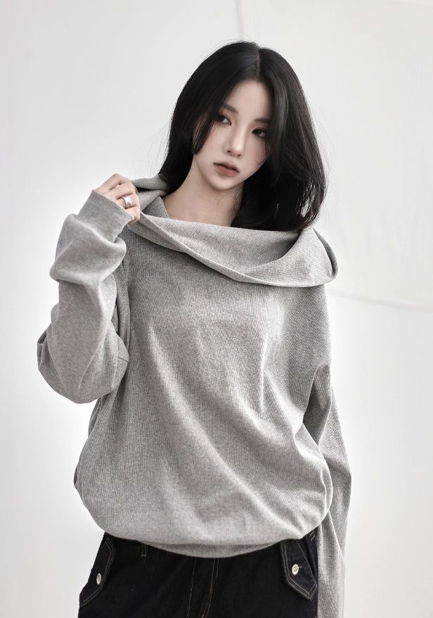 Off wide ribbed hoodie