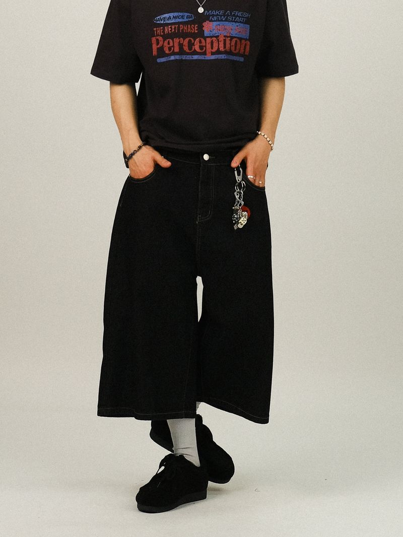 TE SELVAGE WIDE BERMUDA DENIM