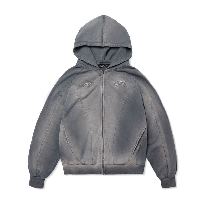SWE（スウェ）の「LOOSE ZIP HOODIE - WASHED（Tops）」