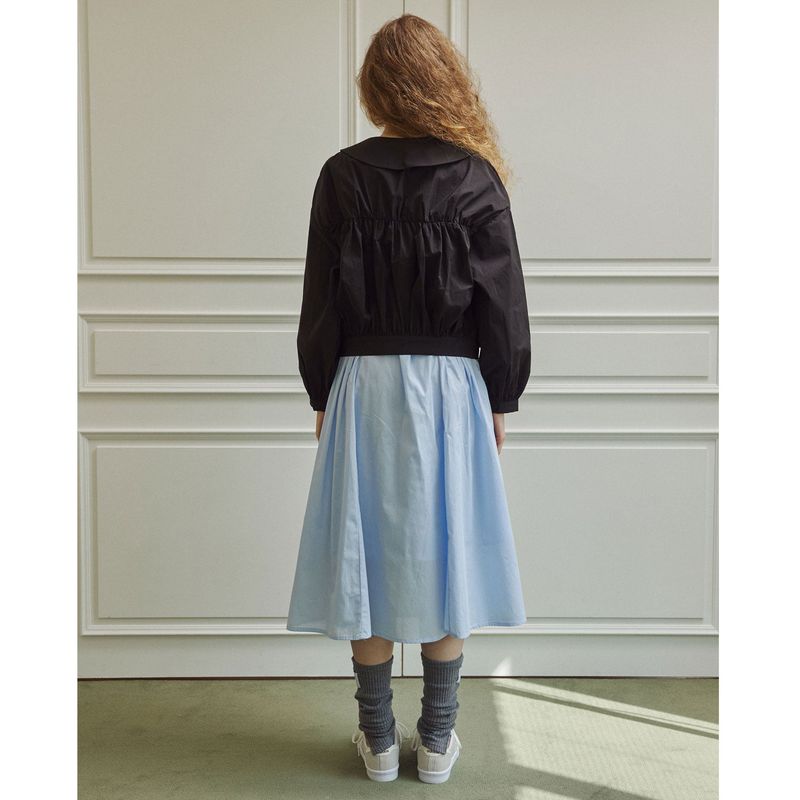 Loving shirring windbreaker jumper (black)