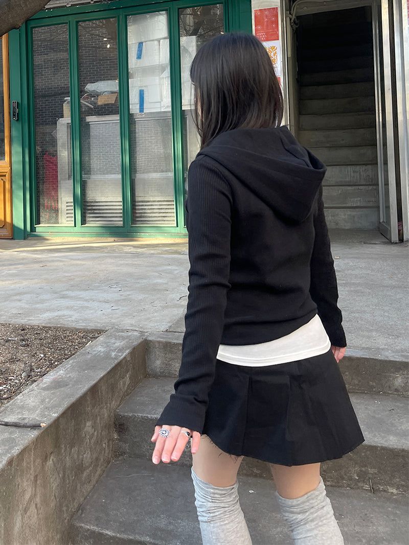 Chunky Damage Button Skirt Pants