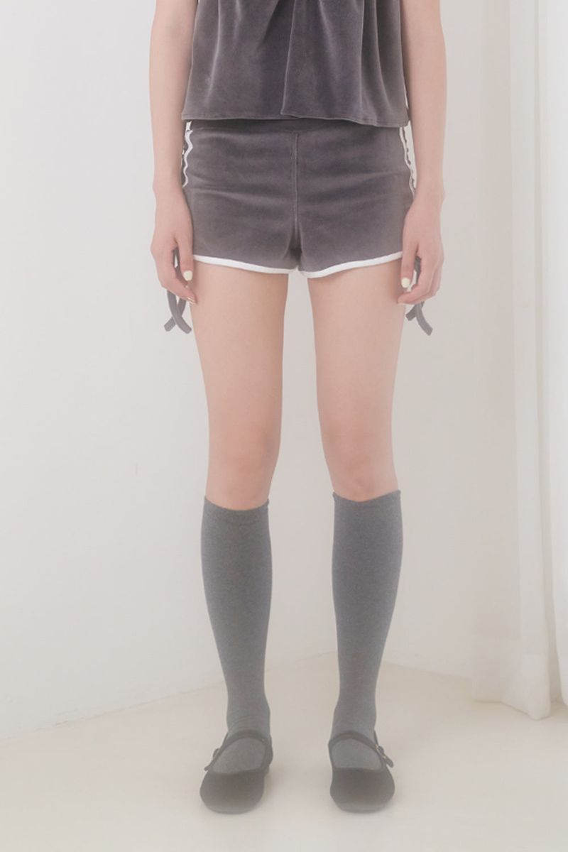 VELVET PAJAMA BOTTOM (CHARCOAL)