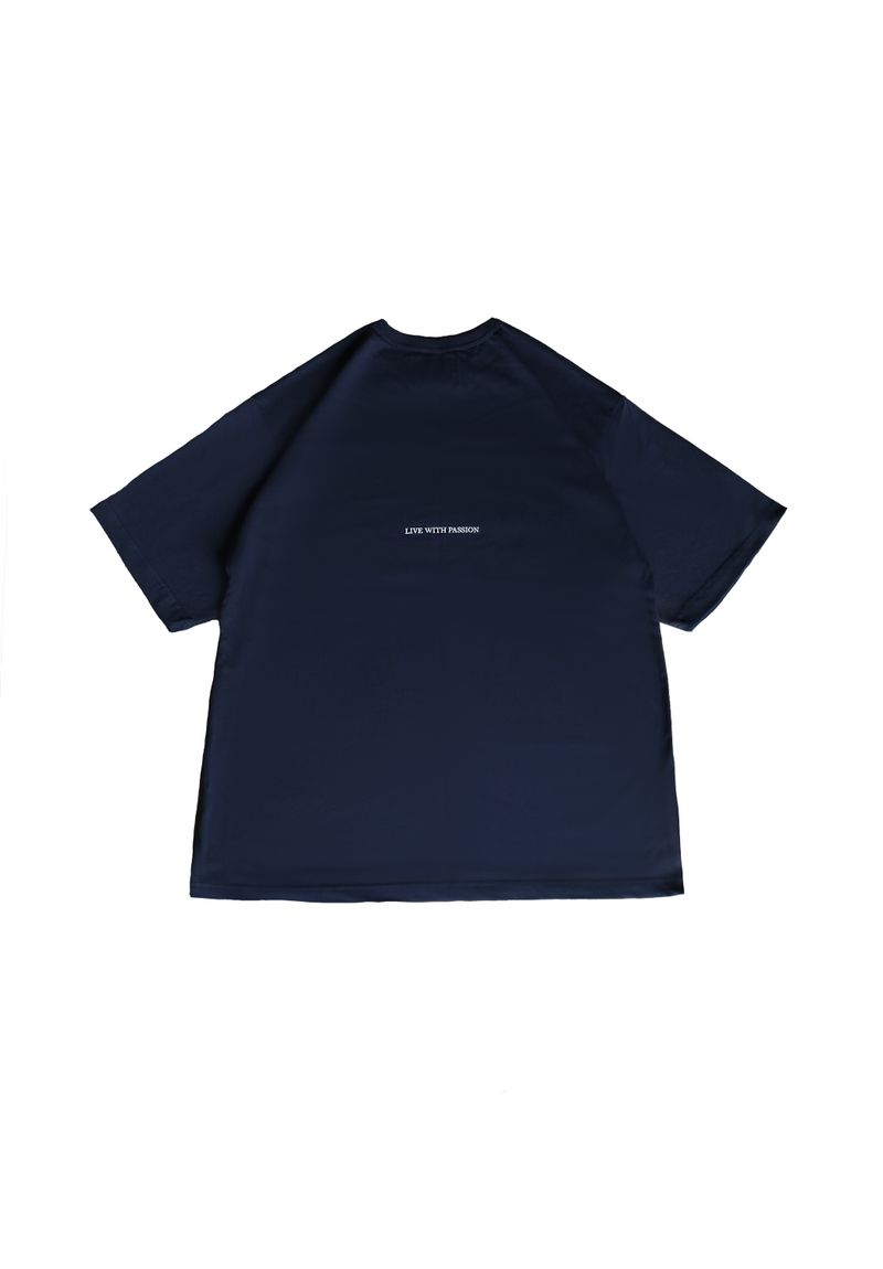 HEAVY JERSEY S/S COLLEGE TEE (NAVY)