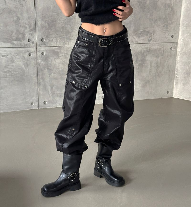 Delight-J（ディライトジェイ）の「coated leather wide pants（Pants）」