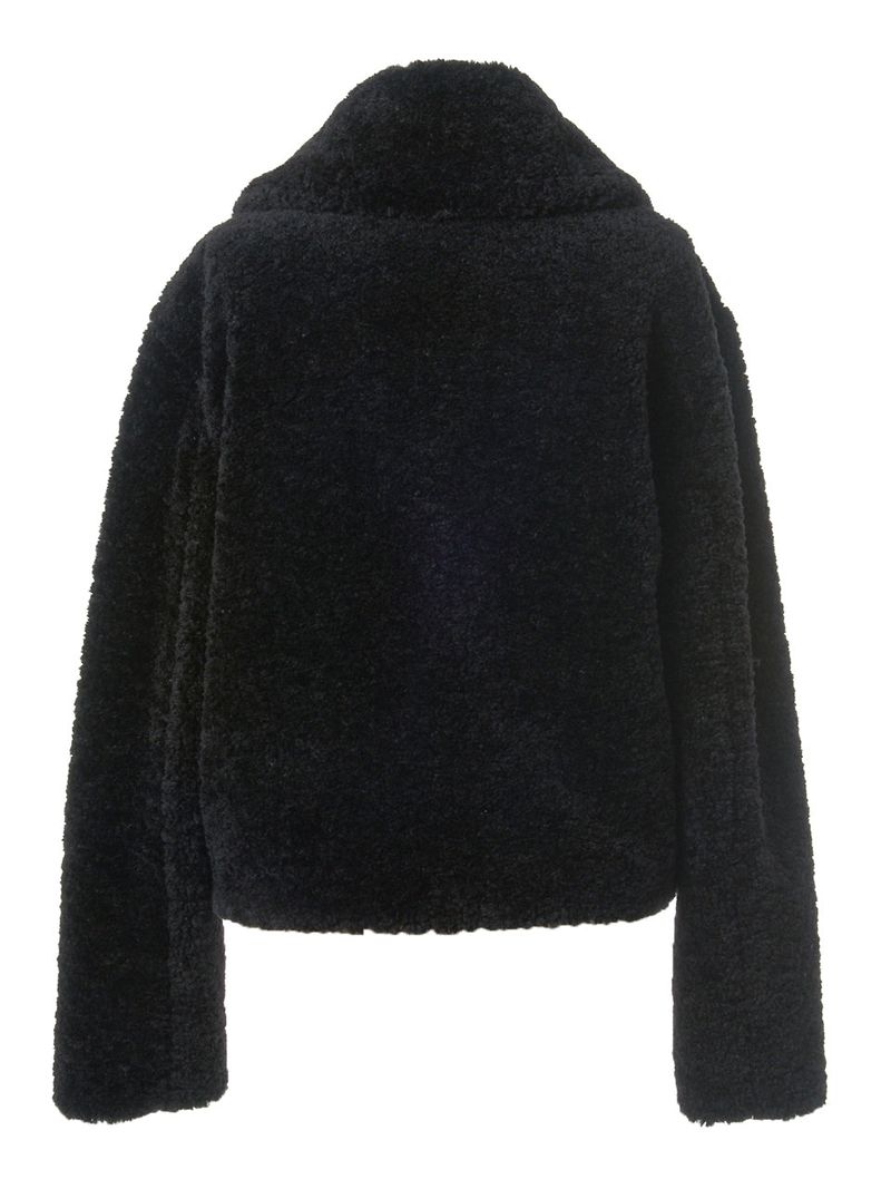 HIGHNECK FUR JACKET_BLACK