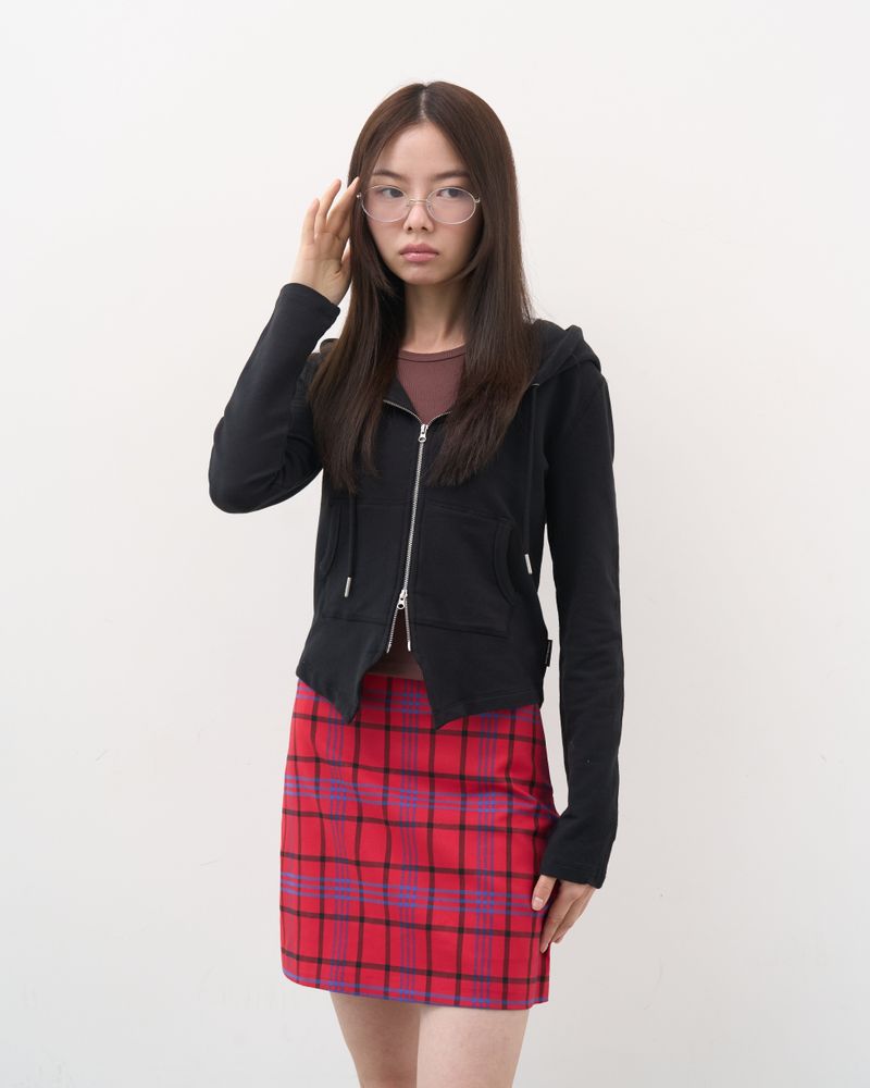 BASIC SLIM ZIP-UP HOODIE (BLACK)