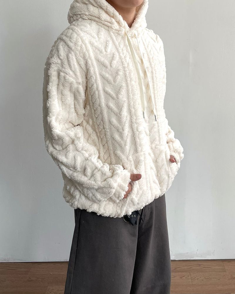 Cable Fleece Hoodie