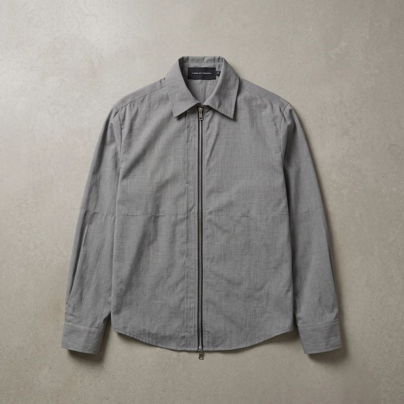 Mist Brown Zip Shirt Jacket