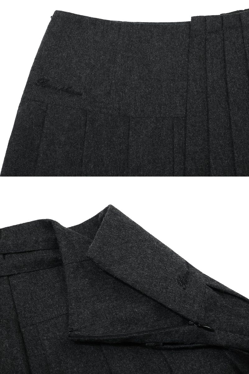 LAYERED PLEATS SKIRT charcoal