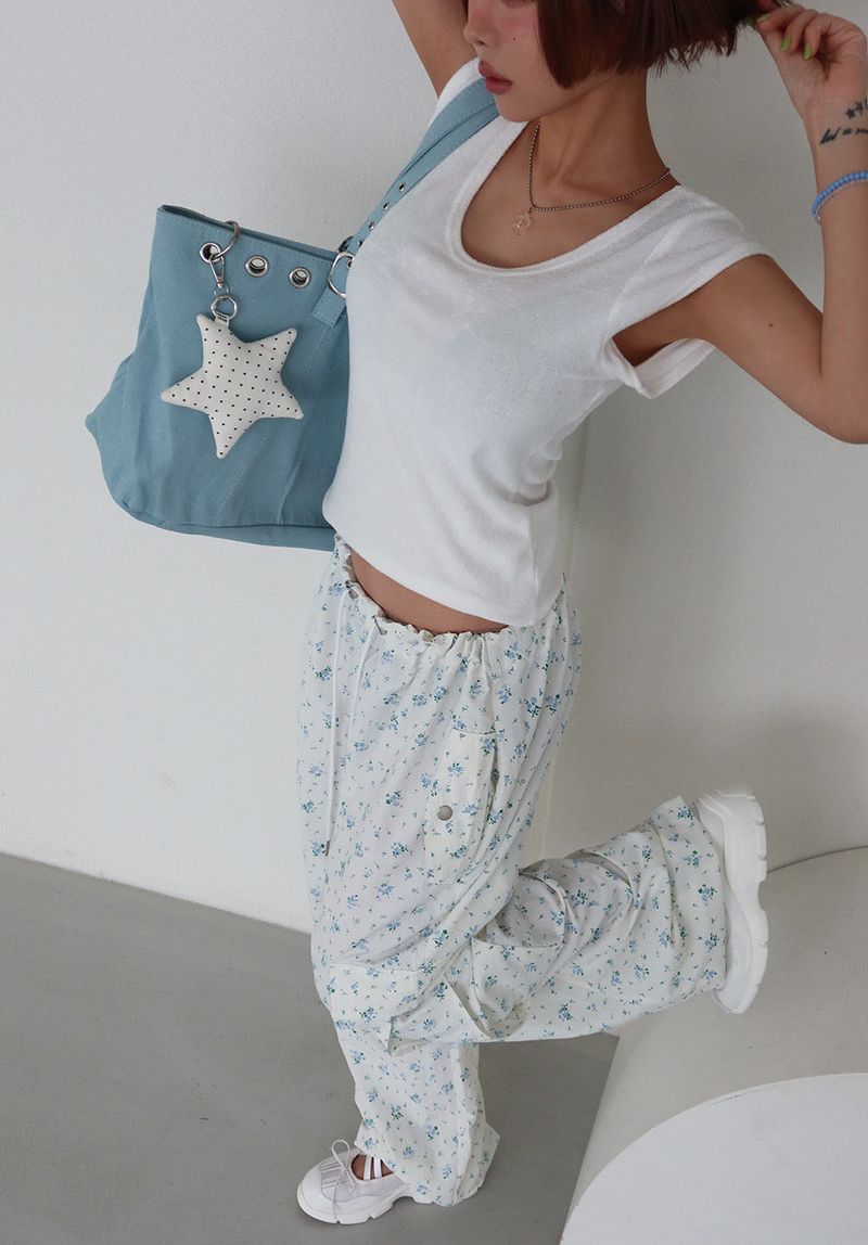 3 Color Ring Eyelet Big Shoulder Bag