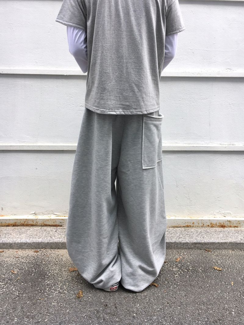 OEN Pintuck Heavy Wide Sweatpants 3C