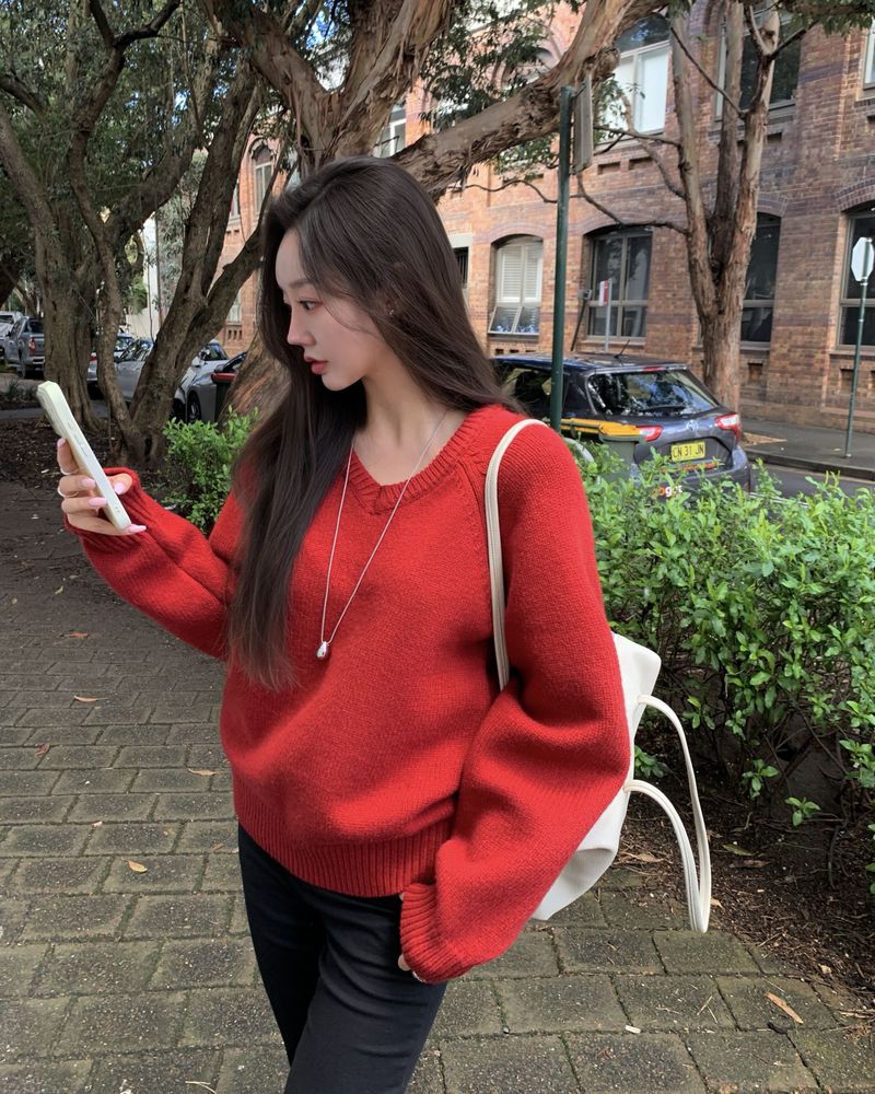 [ORIGINAL] Derr V-Neck Loose-Fit Knit