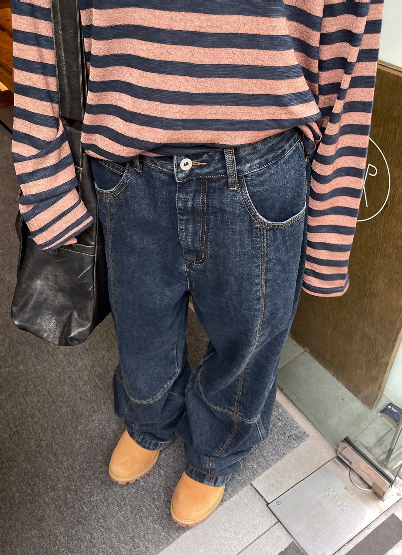 Levi Cross Slit Stitch Denim Pants