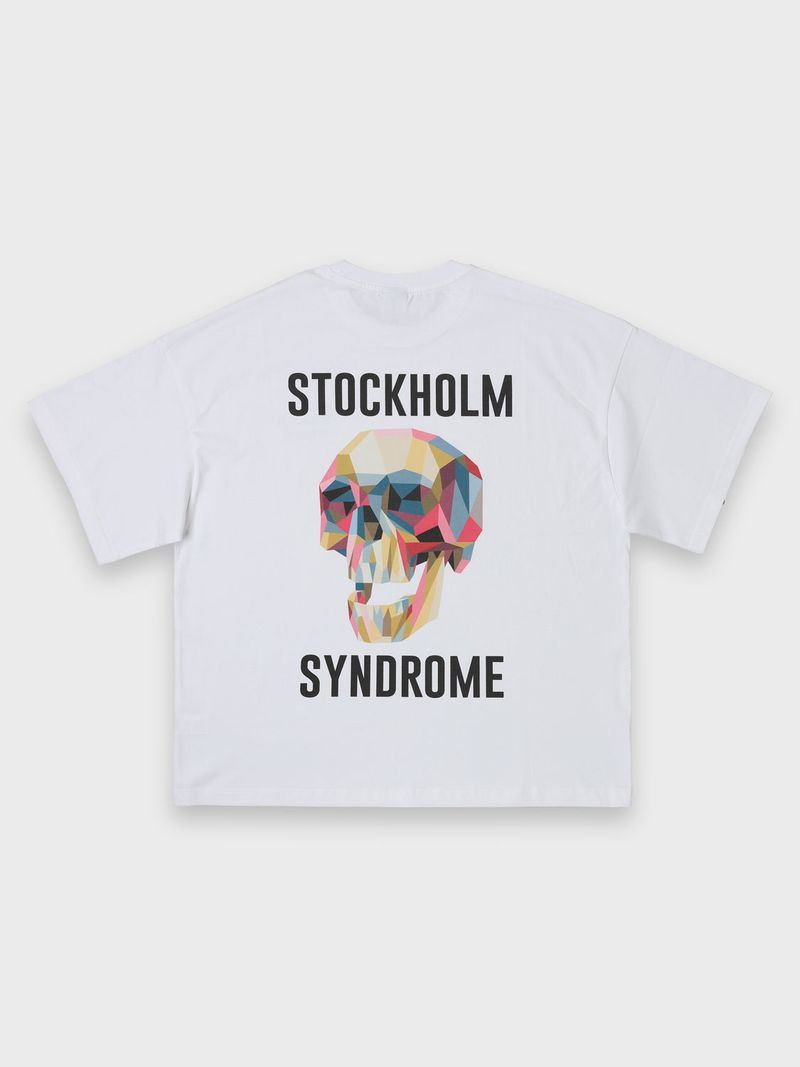 stockholm syndrome（ストックホルムシンドローム）の「STHLMSNDRM スカルTシャツ - ホワイト（トップス）」